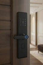 Cerradura Inteligente S8 Mate negro con huella digital, RFID, app y clave para acceso seguro rápido