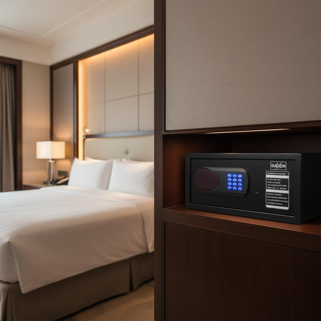 Caja Fuerte Hotelera HX20 digital segura para hoteles, Airbnb y rentas vacacionales