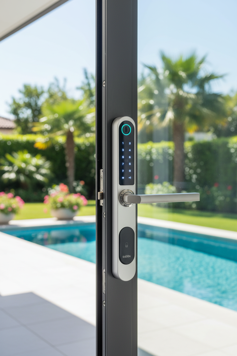 Cerradura inteligente Iron Corrediza para puertas corredizas exteriores resistente a lluvia con Bluetooth y múltiples métodos de apertura