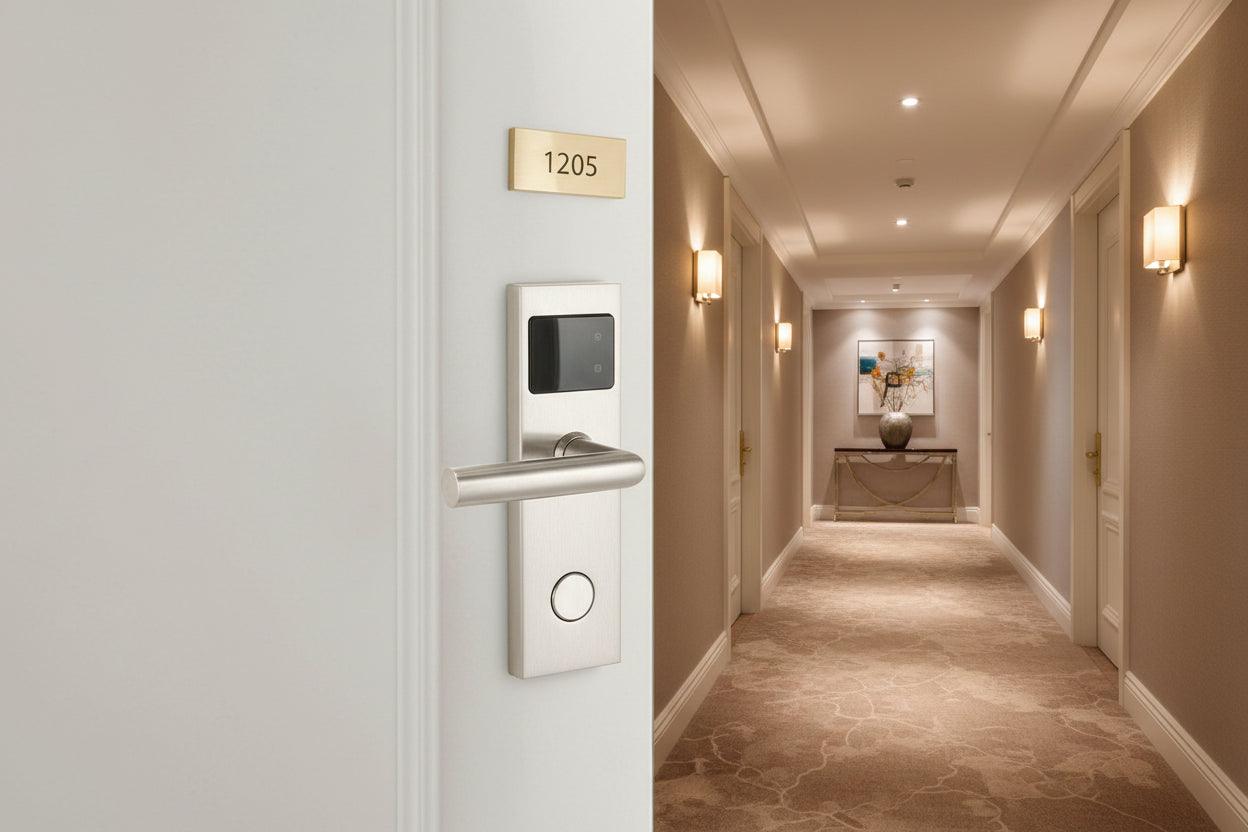 Cerradura hotelera RFID Access One para control de acceso seguro en hoteles y Airbnb