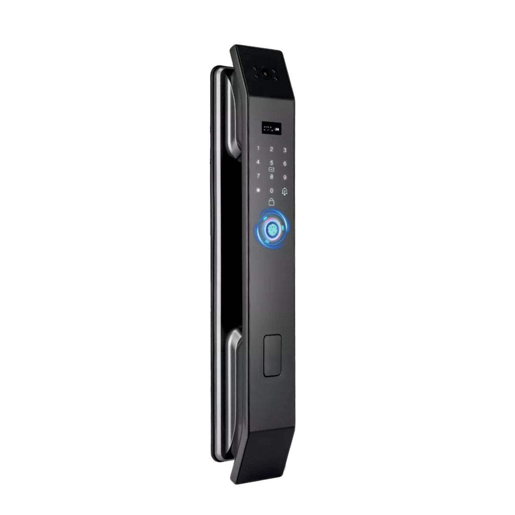 Cerradura inteligente Fortress S15 Face con reconocimiento facial, huella dactilar y control remoto para máxima seguridad en hogares y negocios.